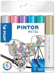 Pilot Dekormarker készlet, 1, 4 mm, PILOT ˝Pintor M˝ 6 különböző metál szín