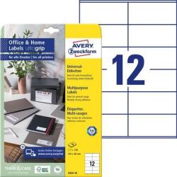 Avery-Zweckform Etikett, univerzális, 105x48 mm, AVERY ZWECKFORM, 120 etikett/csomag