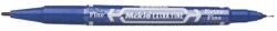 Zebra Alkoholos marker, 0, 5/1, 0 mm, kétvégű, ZEBRA ˝Mckie Extra Fine˝, kék