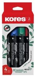 Kores Alkoholos marker készlet, 3 mm, kúpos, KORES ˝ECO K-Marker XP1˝, 4 különböző szín