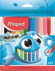 Maped Filctoll készlet, 2 mm, kimosható, MAPED ˝Color`Peps Ocean˝, 12 különböző szín