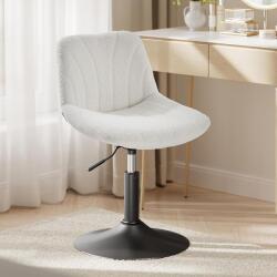 Vasagle Scaun de machiaj VASAGLE cu spatar, sherpa, reglabil, rotativ 360°, alb crem (EZ-LJB160WD01)
