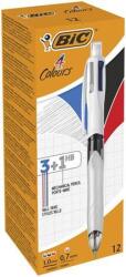 BIC Golyóstoll, háromszínű, nyomósirónnal egyben, BIC ˝4 Colours˝