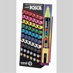 uni Dekormarker display, 60 db, 1, 8-2, 5 mm, UNI ˝Posca PC-5M˝, 10 különböző szín