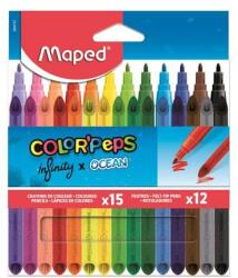 Maped Színes ceruza és filctoll készlet, MAPED ˝Color`Peps INFINITY˝, 15+12 különböző szín