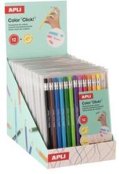 APLI Színes töltőceruza készlet, display, APLI ˝Color Click˝, 12 szín