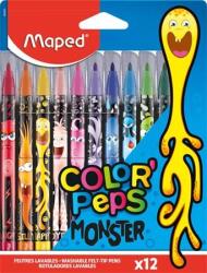 Maped Filctoll készlet, 2, 8 mm, kimosható, MAPED ˝Color`Peps Monster˝ 12 különböző szín