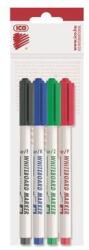 ICO Tábla- és flipchart marker készlet, 1-1, 5 mm, kúpos, ICO ˝Slim M˝, 4 különböző szín