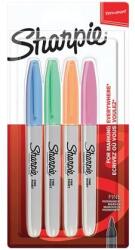 Sharpie Alkoholos marker készlet, 1 mm, kúpos, SHARPIE ˝Fine Point˝, 4 különböző pasztell szín