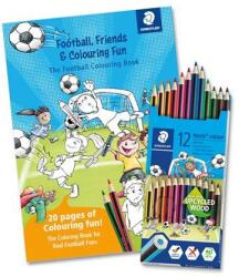 STAEDTLER Színes ceruza készlet, hatszögletű, színezőfüzettel, STAEDTLER ˝Noris® Colour 185˝, 12 szín