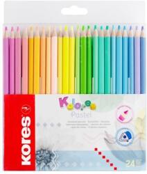 Kores Színes ceruza készlet, háromszögletű, KORES ˝Kolores Pastel˝, 24 pasztell szín