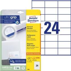 Avery-Zweckform Etikett, univerzális, 70x36 mm, AVERY ZWECKFORM, 720 etikett/csomag