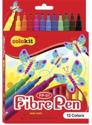 COLOKIT Filctoll készlet, COLOKIT ˝FibrePen˝, 12 különböző szín