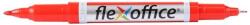 FlexOffice Alkoholos marker, 0, 4/1, 0 mm, kúpos, kétvégű, FLEXOFFICE ˝PM01˝, piros