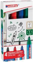 edding Flipchart marker készlet, 1, 5-3 mm, kúpos, EDDING ˝380˝, 4 különböző szín
