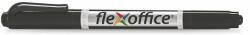 FlexOffice Alkoholos marker, 0, 4/1, 0 mm, kúpos, kétvégű, FLEXOFFICE ˝PM01˝, fekete