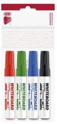 ICO Tábla- és flipchart marker készlet, 1-3 mm, kúpos, ICO ˝Plan˝, 4 különböző szín
