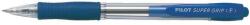 Pilot Golyóstoll, 0, 22 mm, nyomógombos, PILOT ˝Super Grip˝, kék