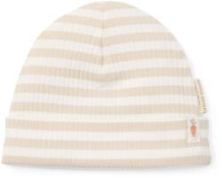 Little Dutch Caciulita din bumbac organic pentru bebelusi - Stripe Sand/White - Little Dutch