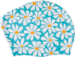 Finis long hair silicone cap print turquoise turcoaz