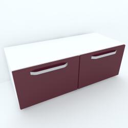 Spectral Mobila Armonia Comoda alba cu 2 usi cu manere fronturi MDF Rosu Comoda