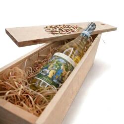 Salvaterra Pachet Cadou Cutie Lemn Personalizata Vin Alb Salvaterra Casa Giona Lugana DOC 13.5%, 0.75L