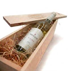 Broglia Pachet Cadou Cutie Lemn Personalizata Vin Alb Broglia Il Doge Gavi DOCG 13.5%, 0.75L
