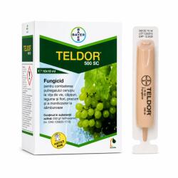 Bayer Teldor 500 SC - Fungicid de Contact si Local Sistemic - Vita de Vie, Samburoase, Capsun, Legume - Putregai Cenusiu, Monilioza, Bayer 10ML