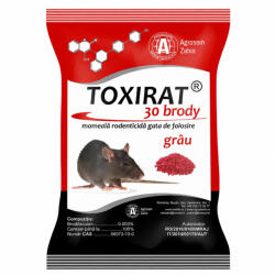 Prima-Sementi Toxirat Brody Grau - Momeala Rodenticida pe Suport de Grau, Brodifacoum 150G ROSU