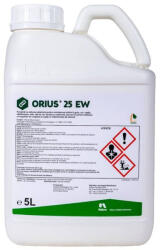 Nufarm Orius 25 EW - Fungicid Triazolic cu Rol Suplimentar de Regulator de Crestere - Grau, Orz, Rapita, Samburoase, Mar, Vita de Vie - Fainare, Rugina, Nufarm 5L