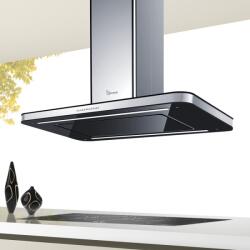 Baraldi Hota insula Baraldi Stivia isola 01STVIS090STB80, 90 x 60 cm, 800 m3/h, sticla neagra/inox (01STVIS090STB80) Hota