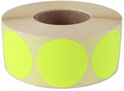  Etikett címke, 20mm, körcímke tekercses, 1000 címke/tekercs fluo sárga
