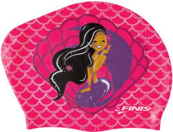 Finis long hair silicone cap print seashell rózsaszín