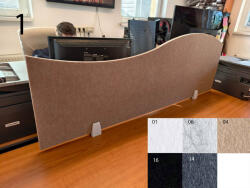 Perfect Acoustic Bilnora asztal elválasztó hullámos akusztikai paraván 120x40x1.2cm - 1 mintájú - 14 sötét szűrke , 3 mintájú , L Clip
