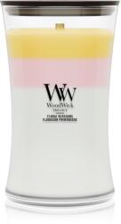 WoodWick Trilogy Floral Blossoms lumânare parfumată cu fitil din lemn 610 g