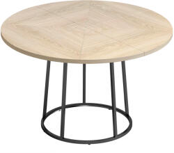 HomCom Masă de Dining Rotundă pentru 4-6 Persoane, Ø 120 x 75 cm, Masă de Bucătărie cu Picioare Conice din Metal, Lemn Natural | Aosom Romania (83A-522V00ND)