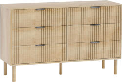 HOMCOM Comodă cu 6 Sertare din Lemn pentru Dormitor și Hol, Stil Nordic, 120 x 39, 5 x 75 cm, Stejar | Aosom Romania (831-950V83AK) Comoda