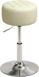 HOMCOM Scaun de Bar din Piele Ecologică PU, Reglabil pe Înălțime, Șezut Moale Gros, Rotire 360°, Pentru Insulă, Alb | Aosom Romania (83A-634V02WT)