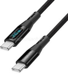 LogiLink USB 2.0 Type-C kábel, C/M - C/M, 480 Mbit/s, 240W, kijelző, nejlon, fekete, 1 m (LOGILINK_CU0446) (LOGILINK_CU0446)
