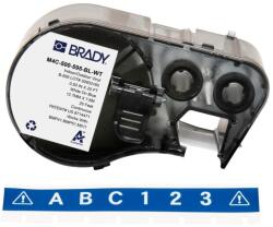 Brady M4C-500-595-BL-WT / 170813, 12, 70 mm x 7, 62 m, vinil, fehér nyomtatás / kék háttér (170813)