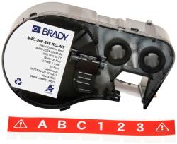 Brady M4C-500-595-RD-WT / 170817, 12.70 mm x 7.62 m, Vinyl, fehér nyomtatás / piros háttér (170817)