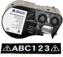 Brady M4C-1000-595-BK-WT / 170841, 25.40 mm x 7.62 m, Vinil, fehér nyomtatás / fekete háttér (170841)
