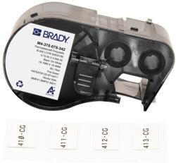Brady M4-375-075-342 / 170722, 19.05 mm x 16.38 mm, Poliolefin, fekete nyomtatás / fehér háttér (170722)