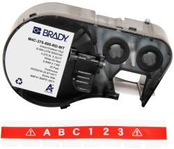 Brady M4C-375-595-RD-WT / 170845, 9.53 mm x 7.62 m, Vinyl, fehér nyomtatás / piros háttér (170845)