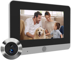 Secutek Vizor digital pentru ușă cu înregistrare RH-PD20 cu ecran de 5", WiFi și detector de mișcare - Tuya