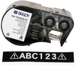 Brady M4C-750-595-BK-WT / 170823, 19.05 mm x 7.62 m, Vinil, fehér nyomtatás / fekete háttér (170823)