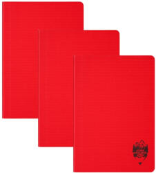 DACO Set 3 caiete A5 Daco, 48 file, 70g/mp, matematica, coperta plastic, Rosii (CT549AR/ROSU-3BUC/SET)