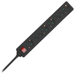 V-TAC Prelungitor 8 Cai Cu Intrerupator 1.5m( 3g1.5mm2) - Negru (sku-8773)
