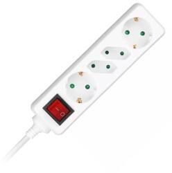 V-TAC Prelungitor 4 Cai Cu Intrerupator 1.5m( 3g1.5mm2) Alb (sku-8770)