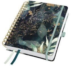 Sigel Agendă, cu spirală, format A5, săptămânală, 2027, copertă rigidă, SIGEL „Jolie, Glamorous Leaves (7J603)